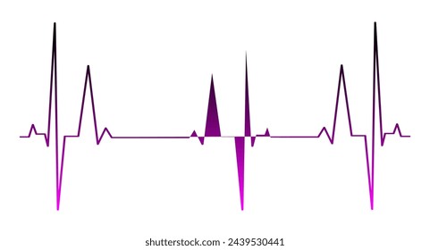 ECG heart beat line icon symbol, Heart beat pulse hospital logo sign. Vector.