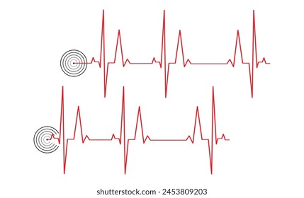 EKG-Herzschlaglinie Symbol, Herzschlag Puls Krankenhaus Logo Zeichen.