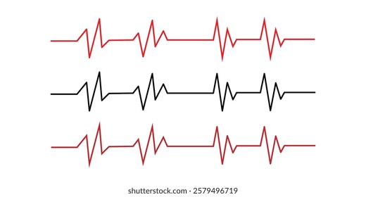 ECG heart beat line icon symbol, Heart beat pulse hospital logo sign. Vector.