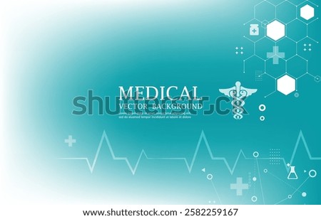 ECG heart beat.Abstract technology medical vector blue wallpaper.