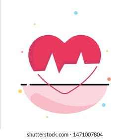 ecg, heart, heartbeat, pulse, beat Flat Color Icon Vector. Vector Icon Template background