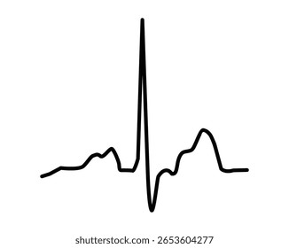 ECG Heartbeat Line Clipart Pulse, Rhythm and Cardiology ,Vector EPS Fully Editable File.