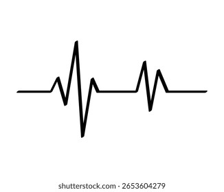 Pulso, ritmo e cardiologia da clipart da linha de batimento cardíaco do ECG, arquivo totalmente editável EPS vetorial.