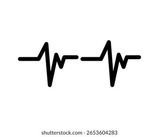 ECG Heartbeat Line Clipart Pulse, Rhythm and Cardiology ,Vector EPS Fully Editable File.
