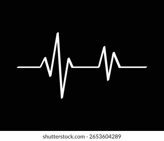 ECG Heartbeat Line Clipart Pulse, Rhythm and Cardiology ,Vector EPS Fully Editable File.