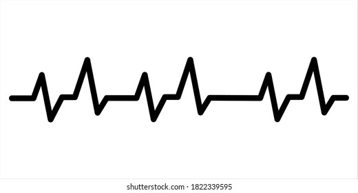 ハートビート線のアイコン 心韻を踏む 心電図心電図 白い背景にベクターイラスト のベクター画像素材 ロイヤリティフリー