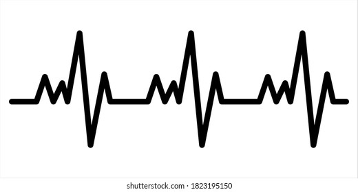 ECG Heartbeat Line. Electrocardiogram vector illustration on white background