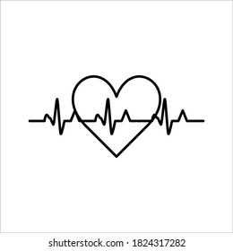 ECG Heartbeat Line. Electrocardiogram vector illustration on white background