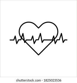 ECG Heartbeat Line. Electrocardiogram vector illustration on white background