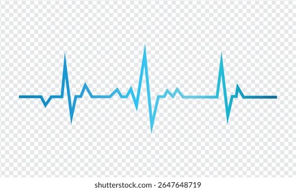 ecg heartbeat line icon with blue waveform in minimal vector style for medical and healthcare illustration