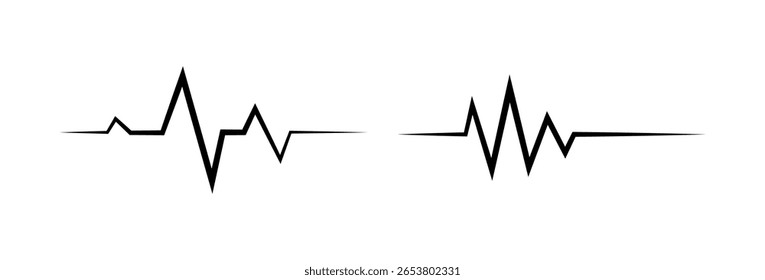 Ecg Heartbeat Lines Collection Vector