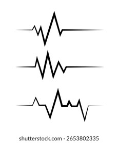Vetor De Coleção De Linhas De Pulsação Ecg