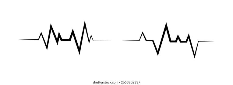 Vetor De Coleção De Linhas De Pulsação Ecg