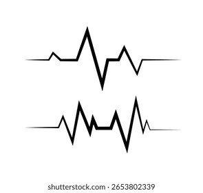 Vetor De Coleção De Linhas De Pulsação Ecg
