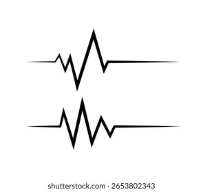 Vetor De Coleção De Linhas De Pulsação Ecg