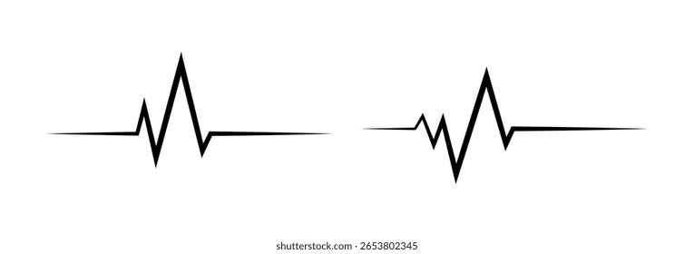 Ecg Heartbeat Lines Collection Vector