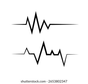 Vetor De Coleção De Linhas De Pulsação Ecg
