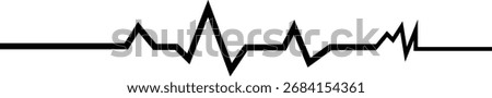 Ecg heartbeat make a heart. Pulse trace. Black heartbeat line icon. Blcak vector illustration. Cardio symbol. Healthy, wealth and Medical concept