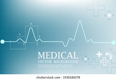 ECG heartbeat medical vector wallpaper template