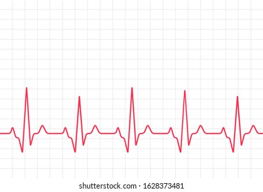 ECG heartbeat monitor, cardiogram heart pulse line wave. Electrocardiogram medical background.