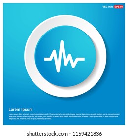 Ecg icon Abstract Blue Web Sticker Button - Free vector icon