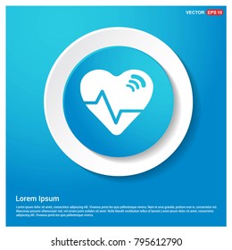 Ecg icon Abstract Blue Web Sticker Button