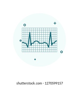 ECG icon. Electrocardiography vector illustration