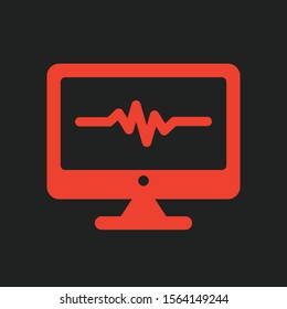 Ecg icon isolated on abstract background
