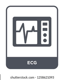 ecg icon vector on white background, ecg trendy filled icons from Medical collection, ecg simple element illustration
