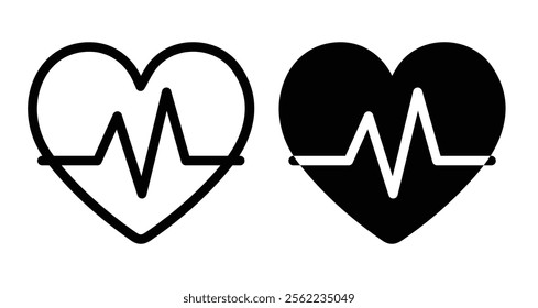 ECG Icons pack in outlined and flat versions
