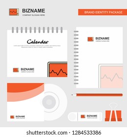 ECG Logo, Calendar Template, CD Cover, Diary and USB Brand Stationary Package Design Vector Template