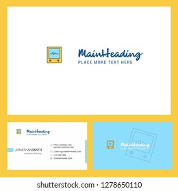 ECG Logo design with Tagline & Front and Back Busienss Card Template. Vector Creative Design