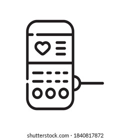 dispositivo de máquina ECG icono de línea médica simple
