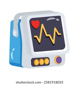 An ECG machine displaying heart rate for medical diagnostics.