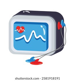 An ECG machine displaying heart rate for medical diagnostics.