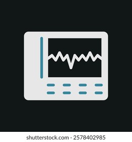 ECG machine icon designed in a sleek and modern style, ideal for medical apps, cardiology websites, and healthcare presentations