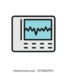 ECG machine icon designed in a sleek and modern style, ideal for medical apps, cardiology websites, and healthcare presentations