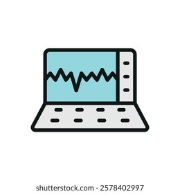ECG machine icon designed in a sleek and modern style, ideal for medical apps, cardiology websites, and healthcare presentations