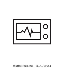 Icono de máquina de ECG Vector de trazo de contorno editable EPS