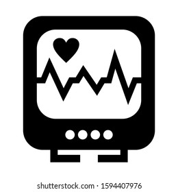 ECG machine icon isolated sign symbol vector illustration - high quality black style vector icons
