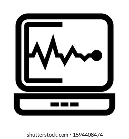 ECG machine icon isolated sign symbol vector illustration - high quality black style vector icons
