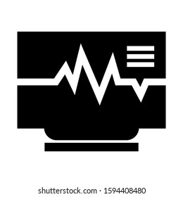 ECG machine icon isolated sign symbol vector illustration - high quality black style vector icons
