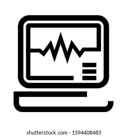 ECG machine icon isolated sign symbol vector illustration - high quality black style vector icons
