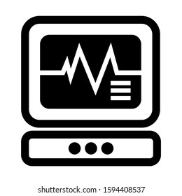 ECG machine icon isolated sign symbol vector illustration - high quality black style vector icons
