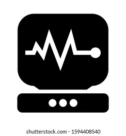 ECG machine icon isolated sign symbol vector illustration - high quality black style vector icons
