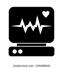 ECG machine icon isolated sign symbol vector illustration - high quality black style vector icons
