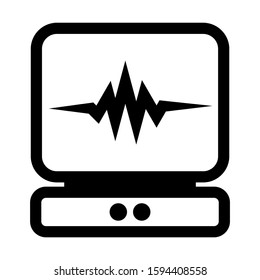 ECG machine icon isolated sign symbol vector illustration - high quality black style vector icons
