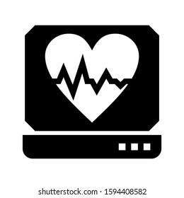 ECG machine icon isolated sign symbol vector illustration - high quality black style vector icons
