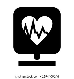 ECG machine icon isolated sign symbol vector illustration - high quality black style vector icons
