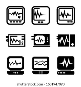 ECG machine icon isolated sign symbol vector illustration - Collection of high quality black style vector icons

